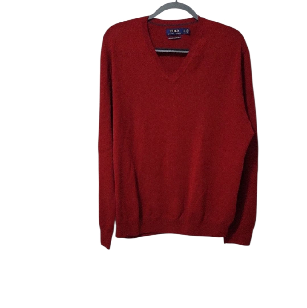 Polo by Ralph Lauren Red V-Neck Sweater